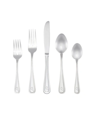 Shop Riverridge Home Riverridge Marina 46 Piece Monogrammed Flatware Set In Silver