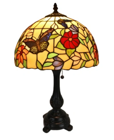 Shop Amora Lighting Tiffany Style Butterflies Table Lamp In Multi
