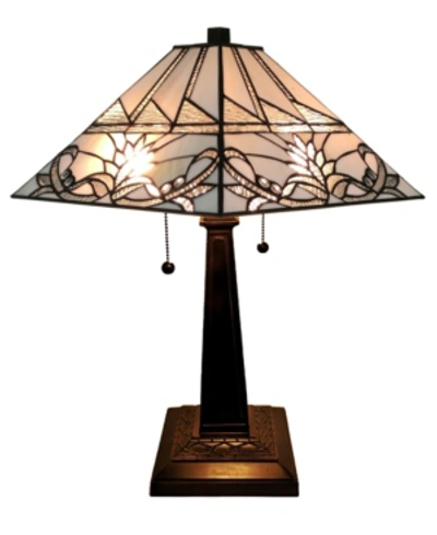 Shop Amora Lighting Tiffany Style Mission Table Lamp In White