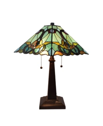 Shop Amora Lighting Tiffany Style Floral Mission Table Lamp In Multi