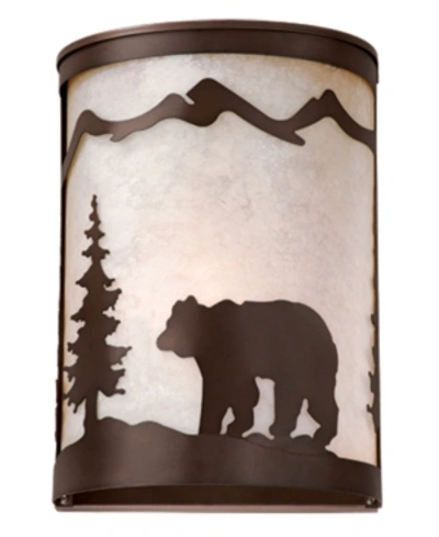 Shop Vaxcel Bozeman 1 Light Rustic Bear Wall Sconce Indoor Or Outdoor In Brown