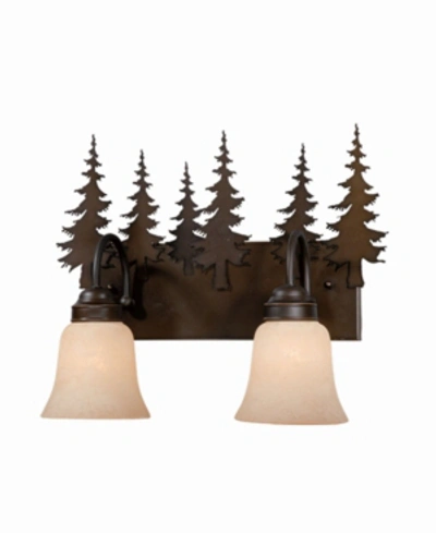 Shop Vaxcel Yosemite 2 Light Rustic Tree Vanity Light In Brown