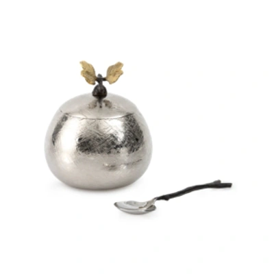 Shop Michael Aram Butterfly Ginkgo Pot W/spoon In Silver