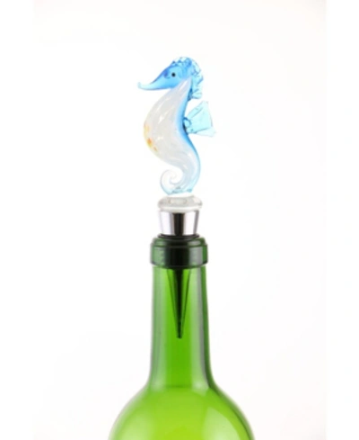 Shop Three Star Seahorse Bottle Stopper In Blue