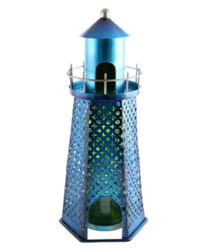 Shop Wine Bodies Lighthouse Wine Bottle Holder In Blue