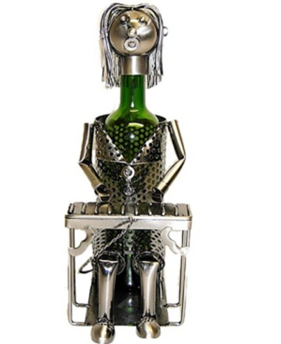 Shop Wine Bodies Pianist Wine Bottle Holder In Silver