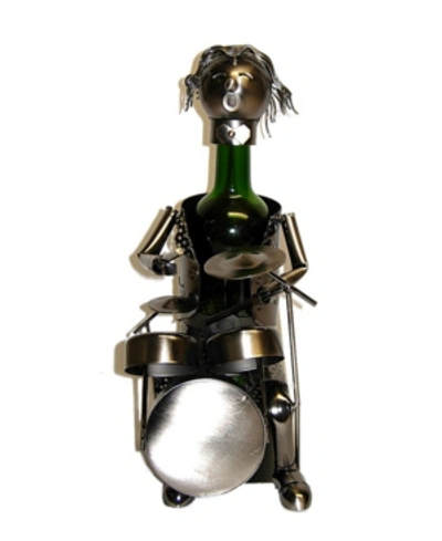 Shop Wine Bodies Drummer Wine Bottle Holder In Silver