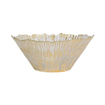 Vietri Rufolo Glass Gold Large Deep Bowl In Gold