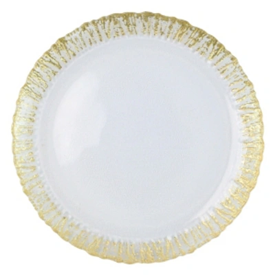 Vietri Rufolo Glass Gold Round Platter In Gold