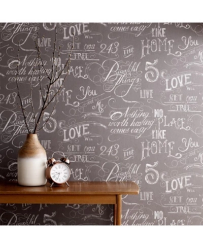 Graham & Brown Graham Brown Chalk Board Grey Wallpaper In Grey