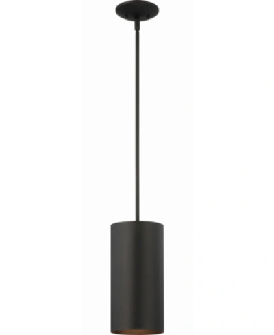 Shop Volume Lighting 1-light Cylinder Mini Pendant In Black