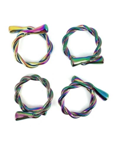 Shop Vibhsa Napkin Rings, Set Of 4 In Multi