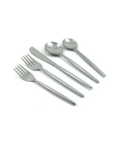 Shop Vibhsa Hammered Flatware Set Of 20 Pieces In Silver