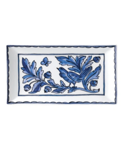 Shop Twig New York Blue Bird 11" Rectangular Platter In Multi