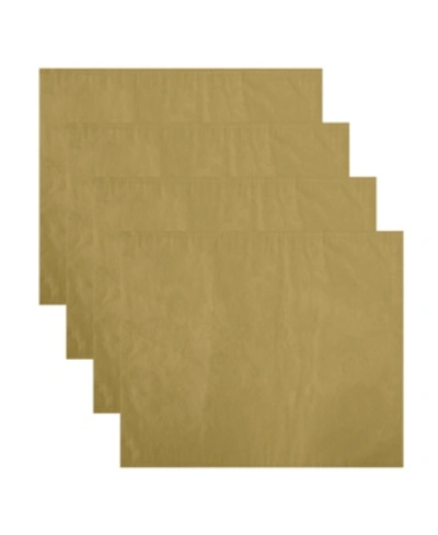 Elrene Poinsettia Elegance Jacquard Holiday Placemat, Set Of 4 In Gold