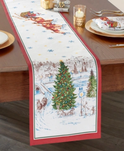 Shop Elrene Santa's Snowy Sleighride Table Runner In Multi