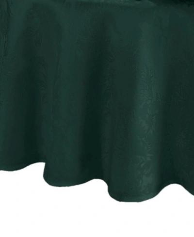 Elrene Poinsettia Elegance Jacquard Holiday Tablecloth In Green