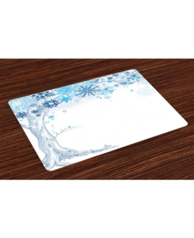 Shop Ambesonne Winter Place Mats, Set Of 4 In Blue