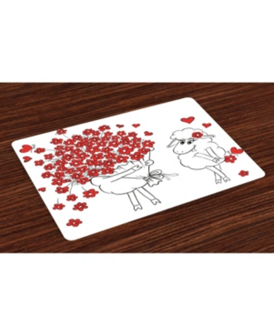 Shop Ambesonne Valentine Place Mats, Set Of 4 In Red