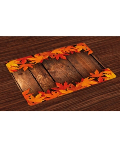 Shop Ambesonne Fall Place Mats, Set Of 4 In Brown