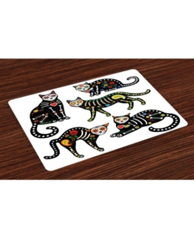 Shop Ambesonne Sugar Skull Place Mats, Set Of 4 In Multi