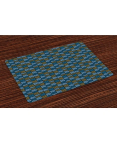 Shop Ambesonne Vintage-like Place Mats, Set Of 4 In Blue