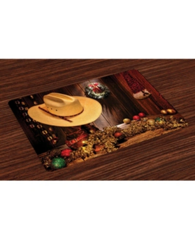 Shop Ambesonne Western Place Mats, Set Of 4 In Cream