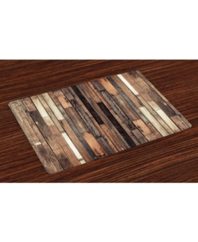 Shop Ambesonne Wooden Place Mats, Set Of 4 In Brown