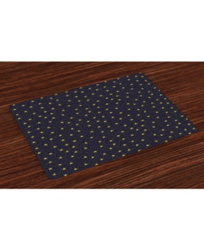 Shop Ambesonne Night Sky Place Mats, Set Of 4 In Yellow