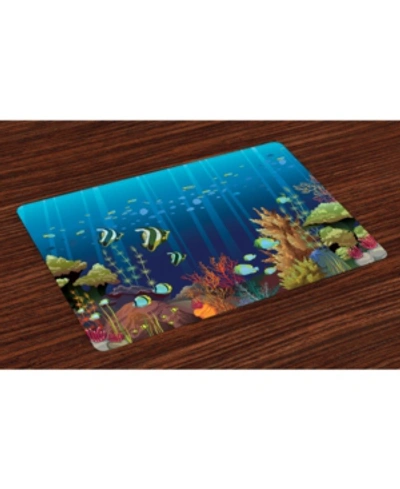 Shop Ambesonne Under The Sea Place Mats, Set Of 4 In Multi