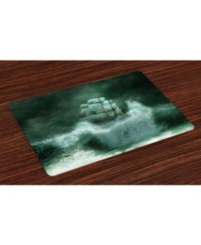 Shop Ambesonne Pirate Ship Place Mats, Set Of 4 In Jade
