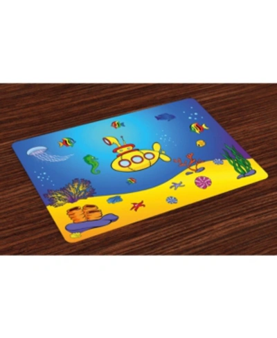 Shop Ambesonne Submarine Place Mats, Set Of 4 In Blue
