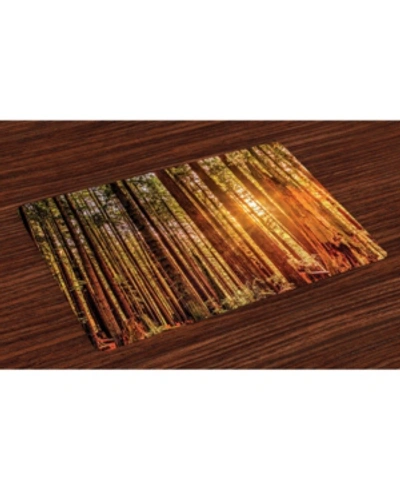 Shop Ambesonne United States Place Mats, Set Of 4 In Orange