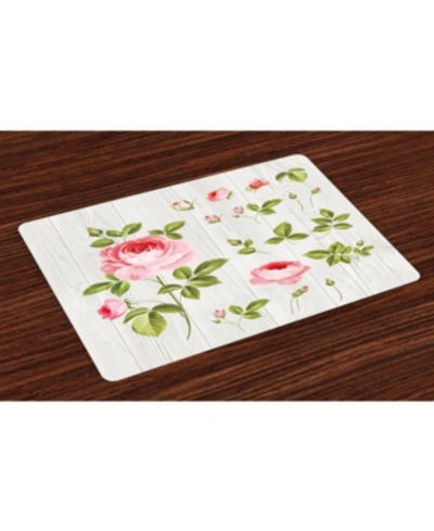 Shop Ambesonne Floral Place Mats, Set Of 4 In Multi