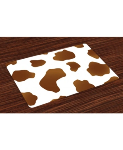 Shop Ambesonne Cow Print Place Mats, Set Of 4 In Multi