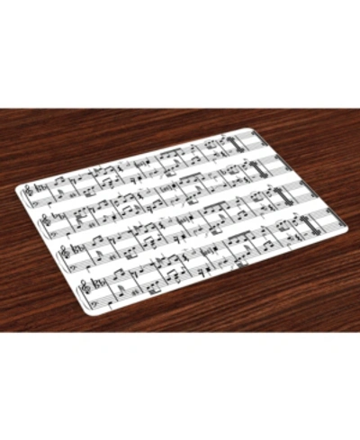 Shop Ambesonne Music Place Mats, Set Of 4 In Black