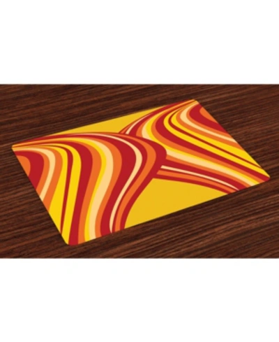 Shop Ambesonne Retro Place Mats, Set Of 4 In Yellow