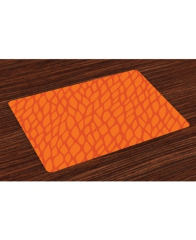 Shop Ambesonne Burnt Place Mats, Set Of 4 In Orange