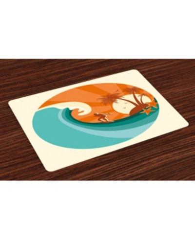 Shop Ambesonne Ride The Wave Place Mats, Set Of 4 In Orange