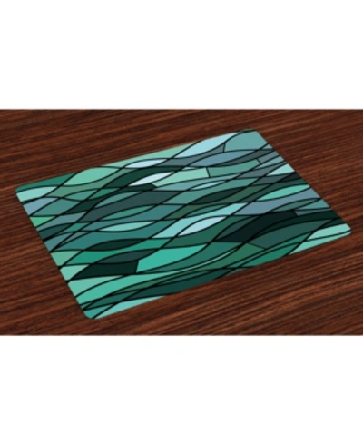 Shop Ambesonne Teal Place Mats, Set Of 4 In Multi