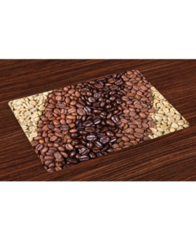 Shop Ambesonne Coffee Place Mats, Set Of 4 In Brown
