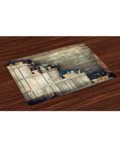 Shop Ambesonne Vineyard Place Mats, Set Of 4 In Brown