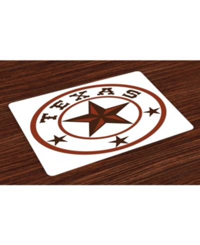Shop Ambesonne Texas Star Place Mats, Set Of 4 In Multi