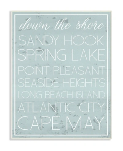 Shop Stupell Industries Down The Jersey Shore List Wall Plaque Art, 12.5" X 18.5" In Multi