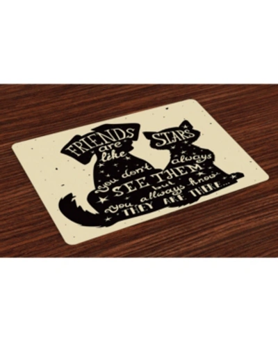 Shop Ambesonne Inspirational Place Mats, Set Of 4 In Black