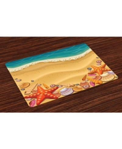 Shop Ambesonne Seashells Place Mats, Set Of 4 In Sand