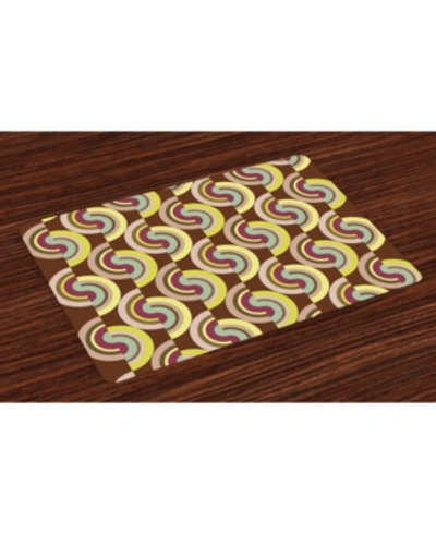 Shop Ambesonne Retro Place Mats, Set Of 4 In Multi