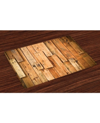 Ambesonne Wooden Place Mats, Set Of 4 In Multi