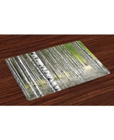 Shop Ambesonne Birch Tree Place Mats, Set Of 4 In Green