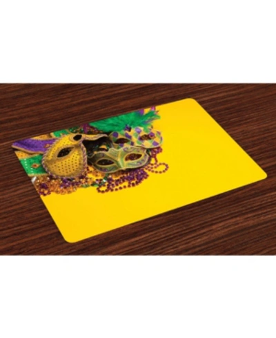 Shop Ambesonne Mardi Gras Place Mats, Set Of 4 In Yellow